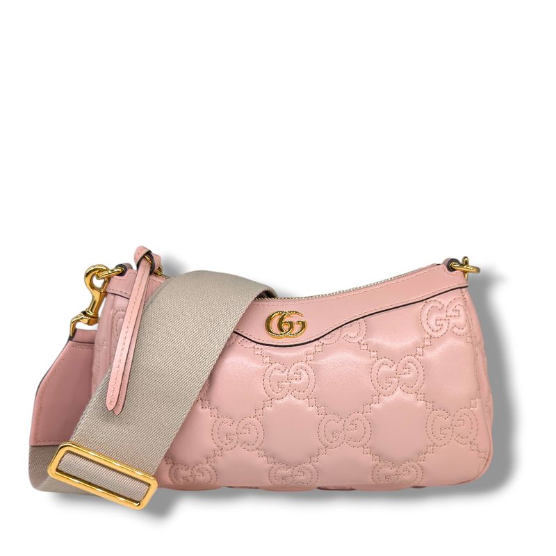 Gucci GG Calfskin Matelasse Chain Handbag (Pink)