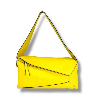 Loewe Leather Puzzle Hobo Bag Yellow