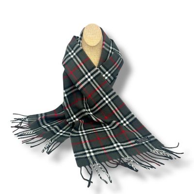 Burberrys Grey House Check Scarf