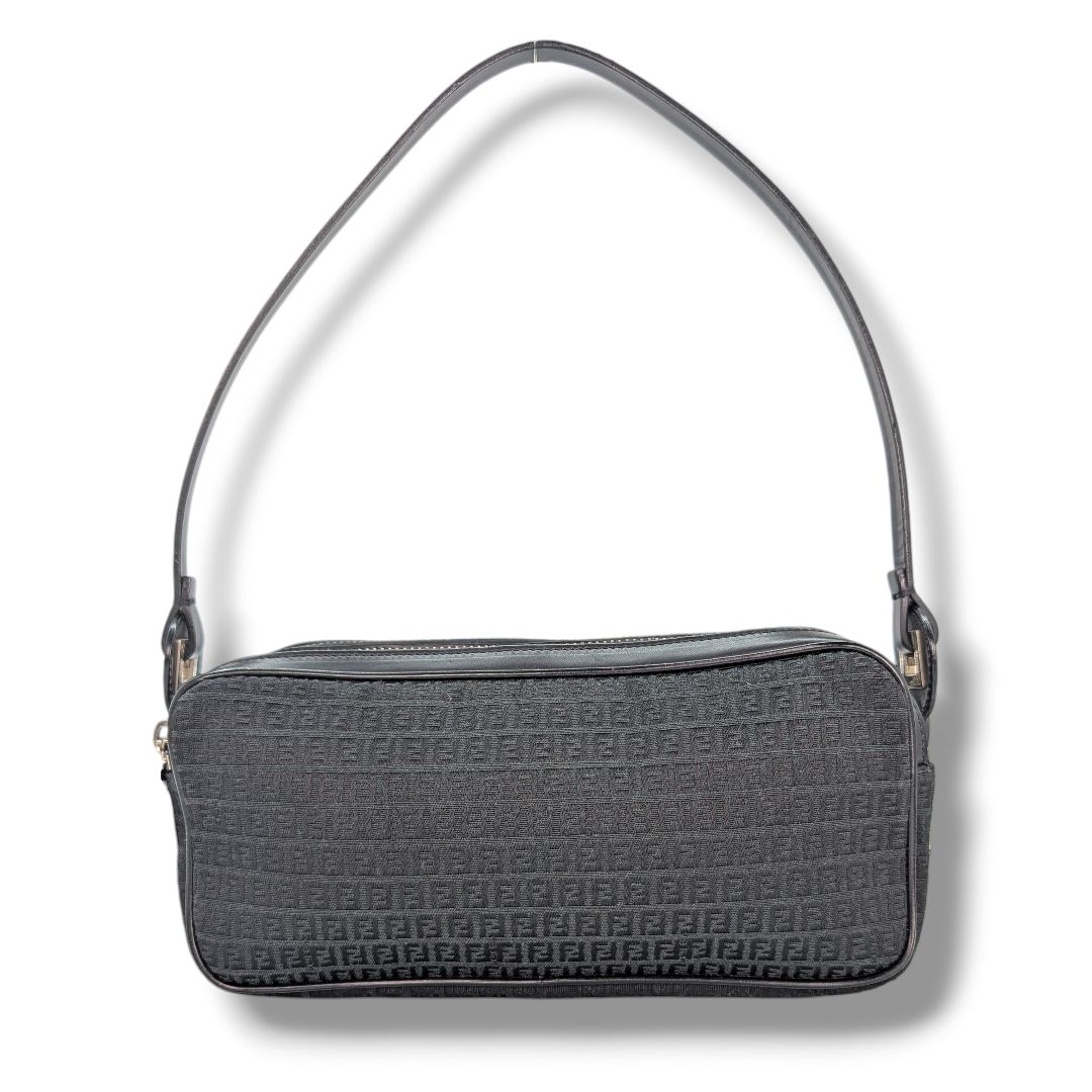 Fendi Zucca FF Canvas Double Zip Baguette