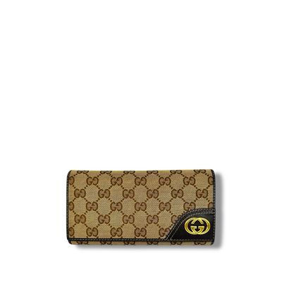 Gucci Vintage GG Canvas Britt Continental Wallet