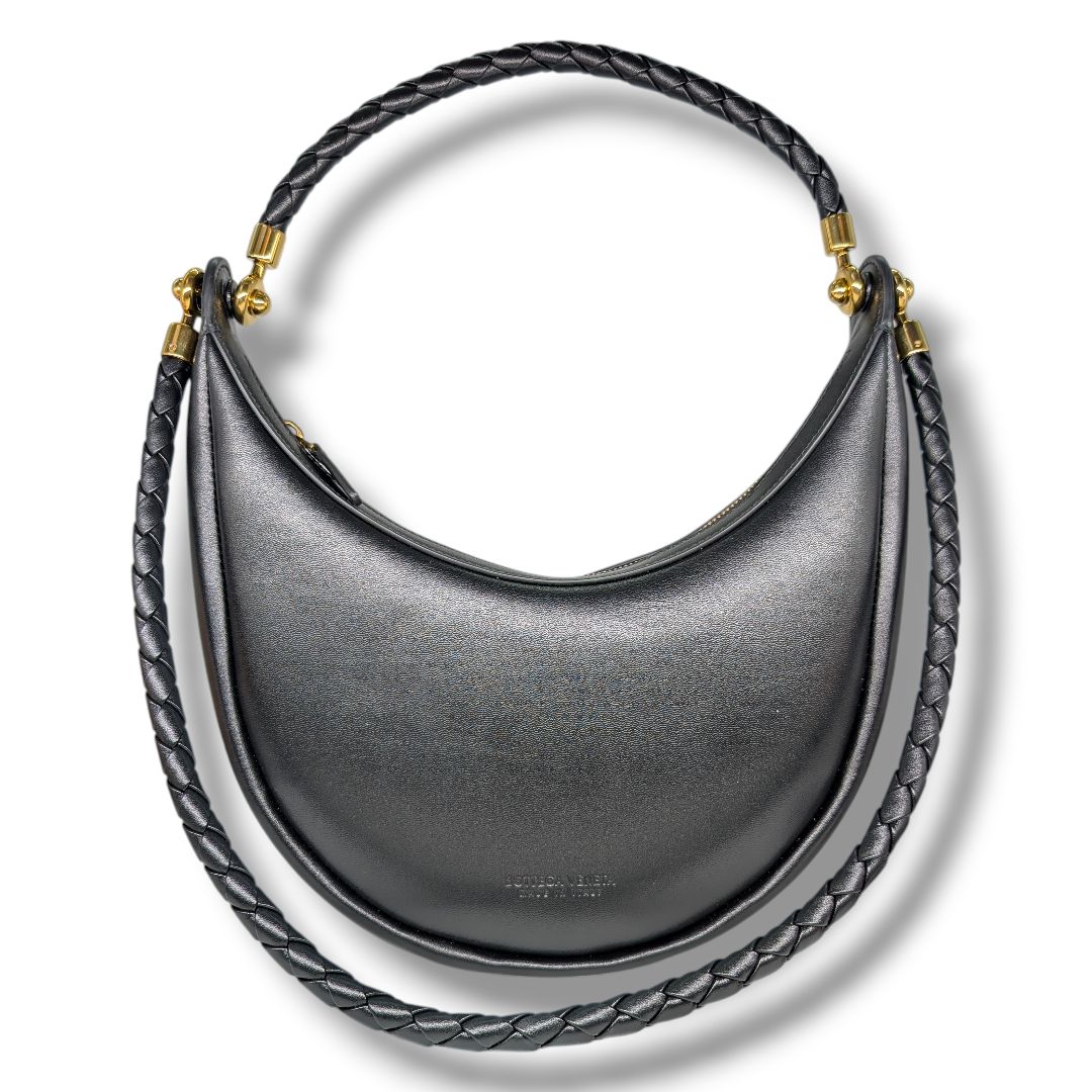 Bottega Veneta Hula Hoop Black Leather Bag