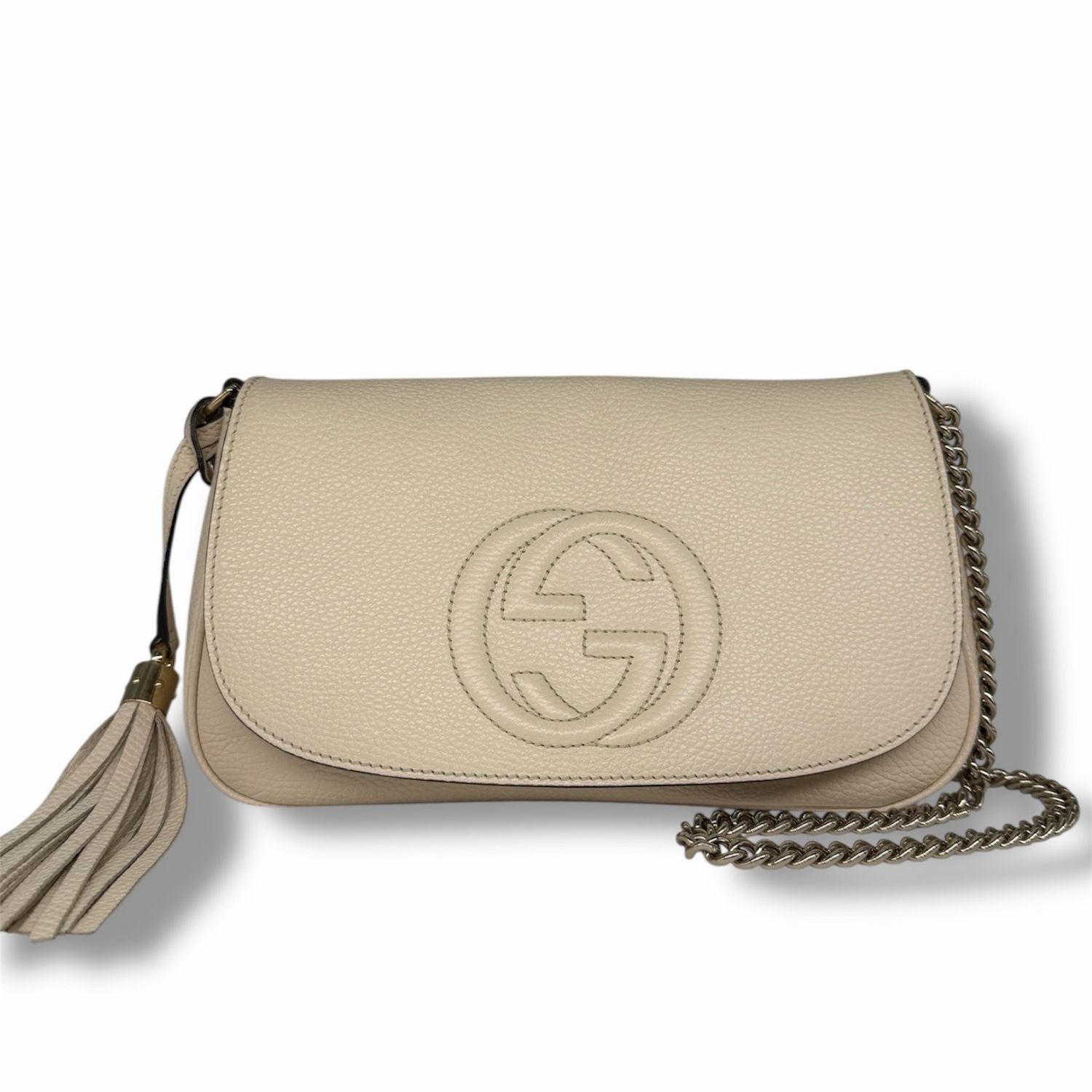 Gucci Soho Flap Crossbody Ivory