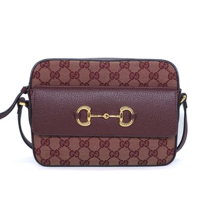 Gucci Horsebit GG Canvas 1955 Flap Pocket Camera Bag