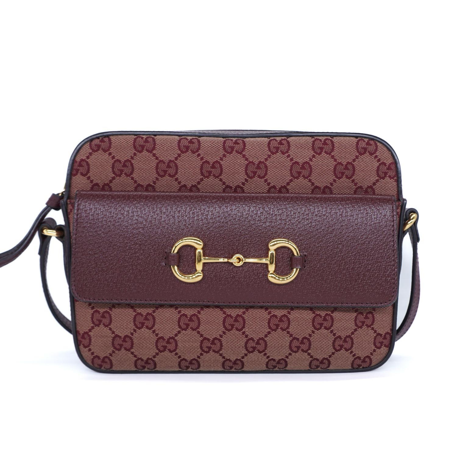 Gucci Horsebit GG Canvas 1955 Flap Pocket Camera Bag