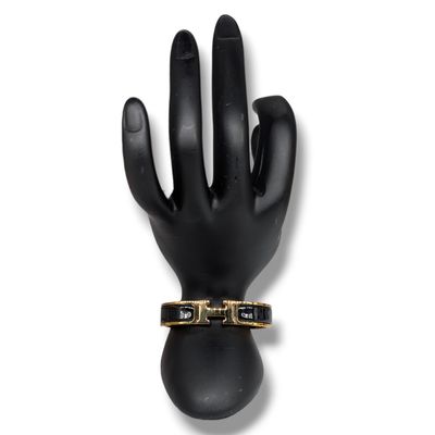 Hermes Black Enamel Narrow Click Clac H Bracelet PM