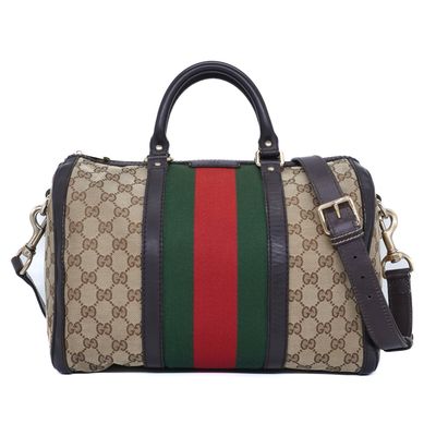 Gucci Monogram Vintage Web Medium Bostson Bag