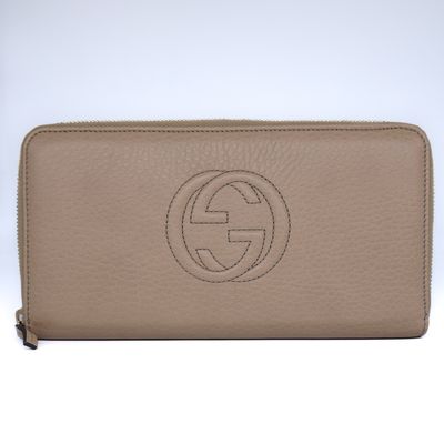 Gucci Pebbled Calfskin Soho Zip Around Organizer