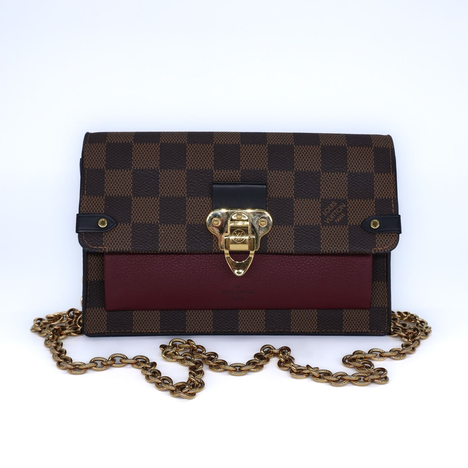 Louis Vuitton Damier Ebene Vavin Chain Wallet.