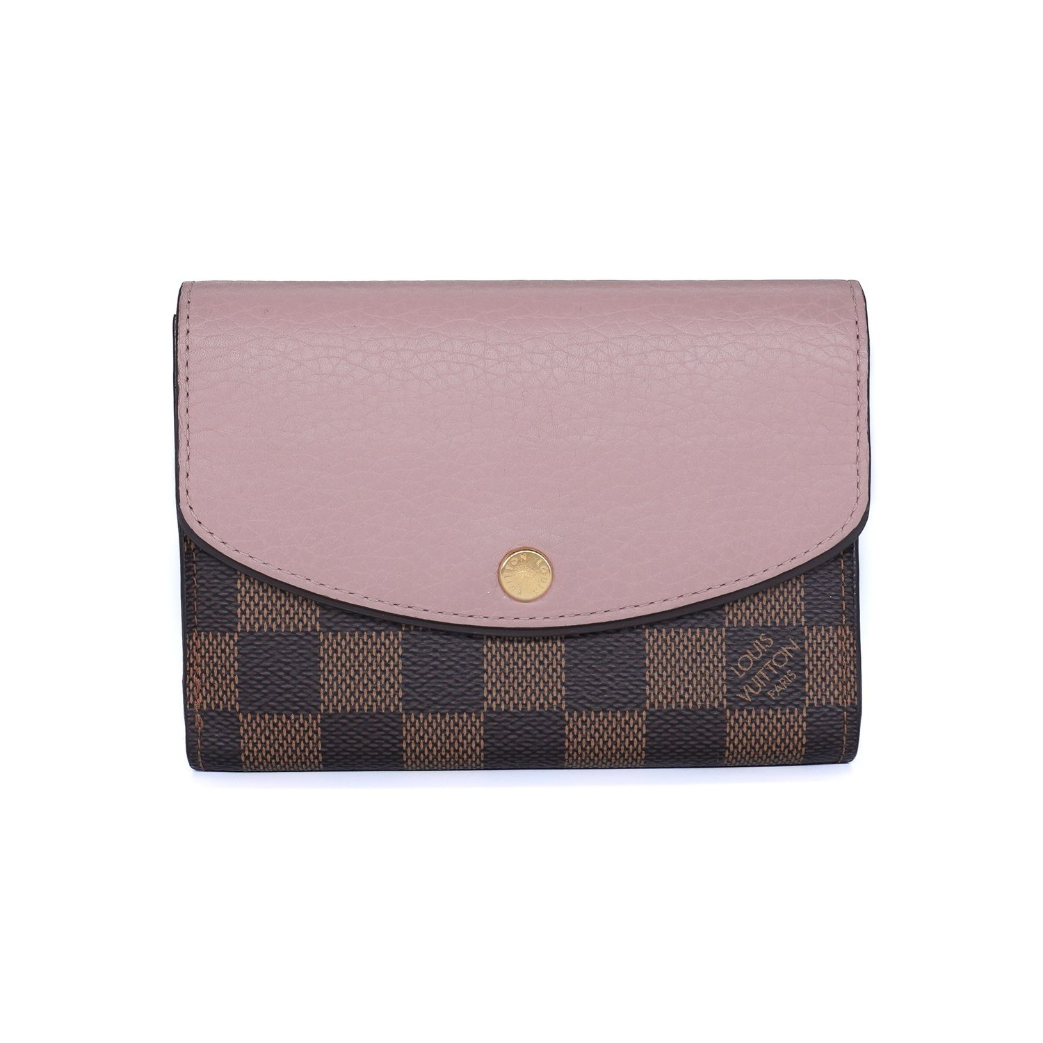 Louis Vuitton Rose Ballerine Damier Ebene Normandy Compact Wallet