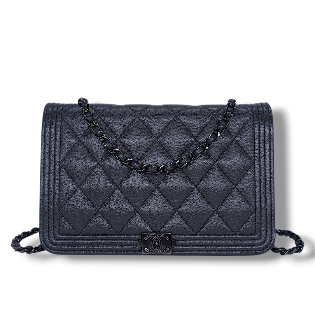 Chanel So Black Boy Wallet On Chain