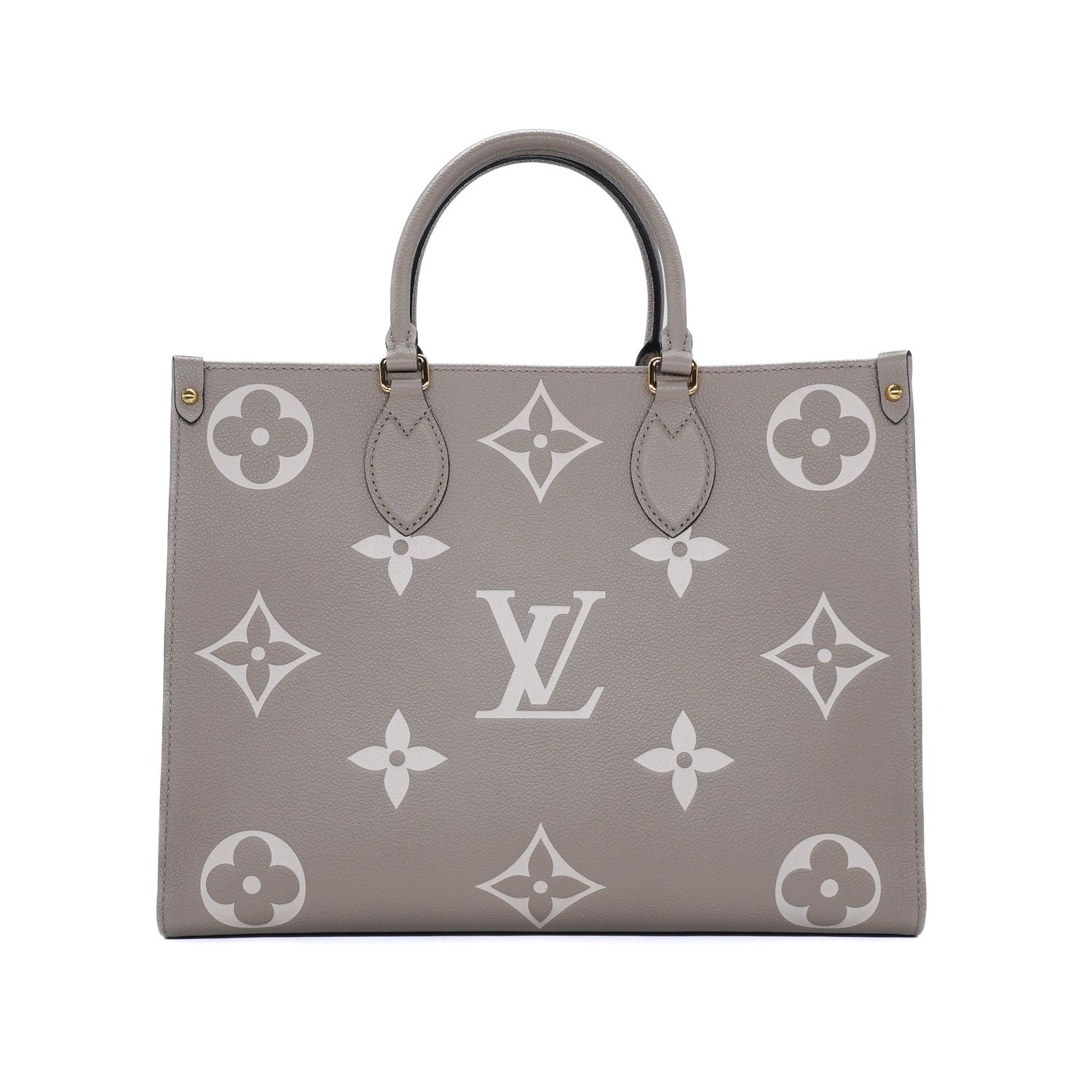 Louis Vuitton Dove and Cream Bi-Color Empreinte Monogram Giant OnTheGo MM