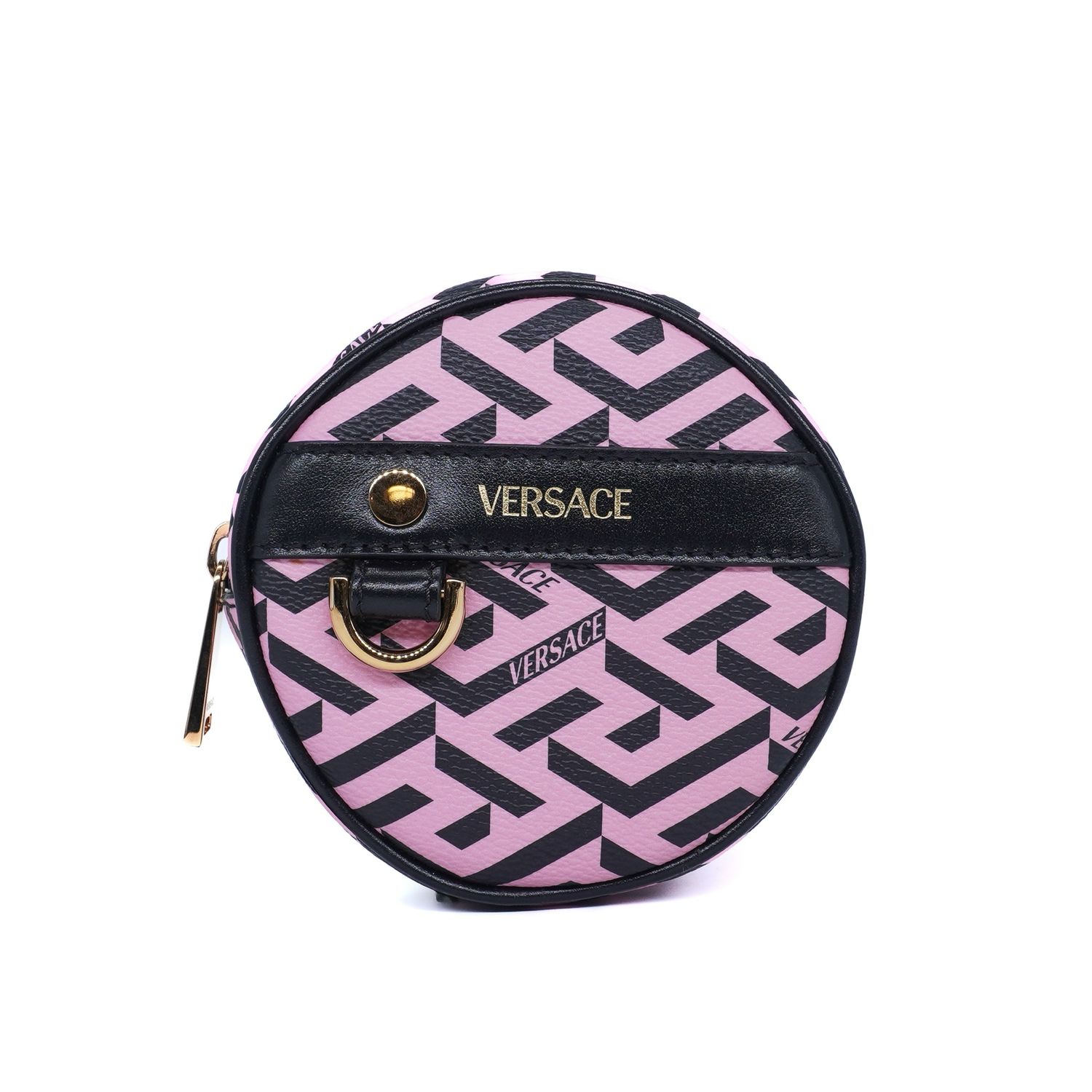 Versace La Greca Signature Round Pouch