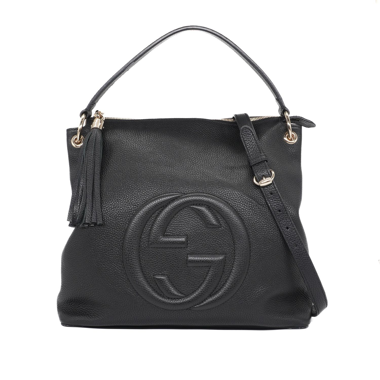 Gucci Pebbled Calfskin Large Zippered Soho Hobo