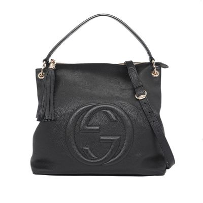 Gucci Pebbled Calfskin Large Zippered Soho Hobo