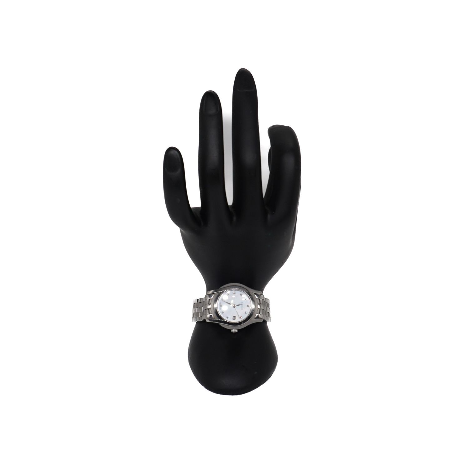 Gucci 5500L Silver Stainless Steal Diamond Dial Watch