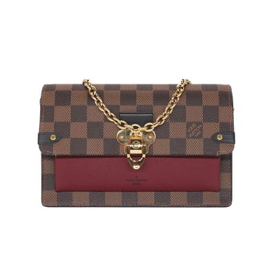 Louis Vuitton Damier Ebene and Red Vavin Chain Wallet