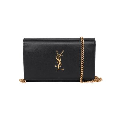 Saint Laurent Grain De Poudre Classic Monogram Kate Wallet On Chain