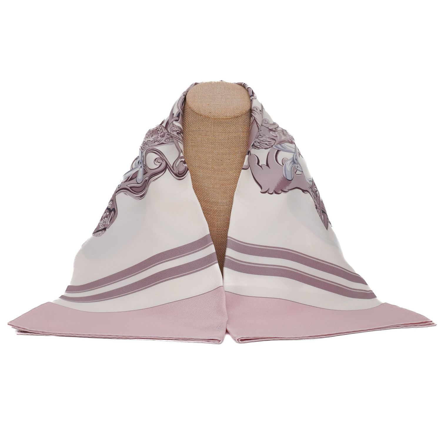 Hermes Brides De Gala Pink Silk Scarf