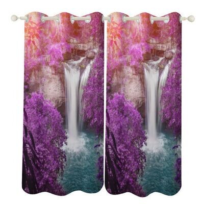 Purple Waterfall 2-Piece Curtain Set