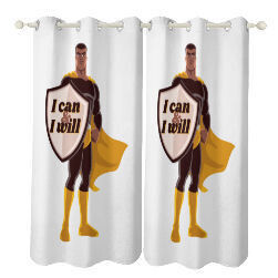 "I can & I will" Power Shield 2-Piece Curtain Set