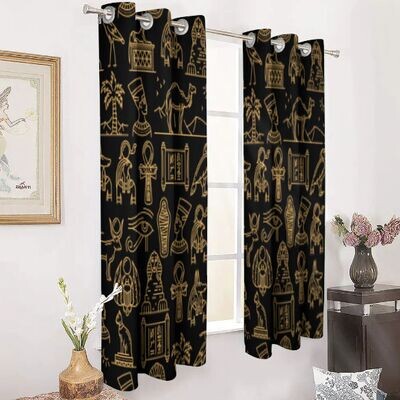 Ancient Egyptian Inspired 2-Piece Curtain Set