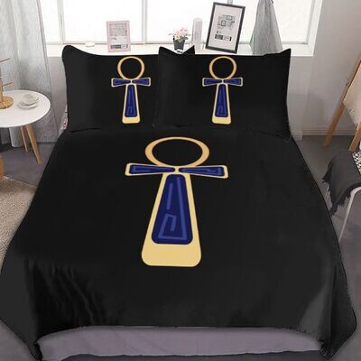 Ankh Inspired 3-Piece Bedding Set (1 Duvet Cover + 2 Pillowcases)