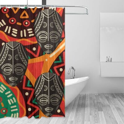 Melanin Vibes Waterproof Bathroom Shower Curtain w/12-Metal Hooks