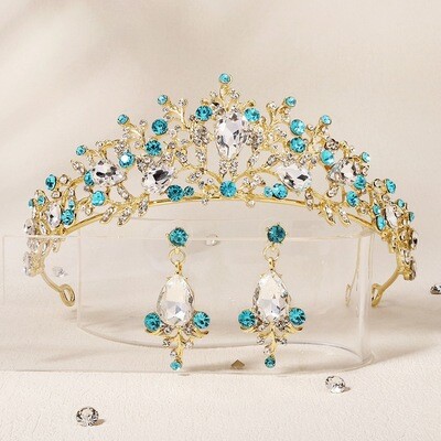 2-Piece Princess Crown and Earrings Set