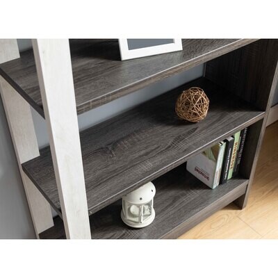 Bookcase White Oak and Distressed Grey Bookcase White Oak and Distressed Grey, Options: White Oak+Particle Board