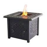 Aluminum Square Firepit Table, Options: Bronze+Aluminum