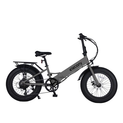 E20178 ELECONY Folding Electric Bicycle for Adult 20-Inch Fat Tire with 350W 36V/12.5AH Battery 7 Speeds Ebike Urban Commute Moped Ebike for Snow, Beach, Mountain, Grey