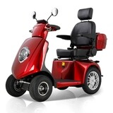 Fastest Mobility Scooter With Four Wheels For Adults and Seniors, Red 800W, Options: Red+ABS+PC