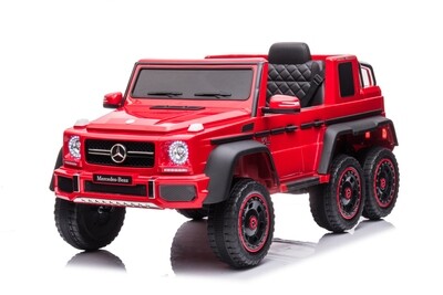 Kids Ride On Cars, Licensed Mercedes-Benz Electric Car for Kids with 6 Wheel Shock Absorber, 24V7AH Super Battery Powered Toy with Remote and Leather Seat, 3 Speeds, Music, Horn, LED Lights, Options: Red+Plastic