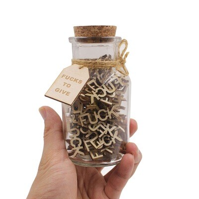 Hugs Jar Of Fucks To Give Wooden Letter Piece To Vent Bad Mood, Size: Default