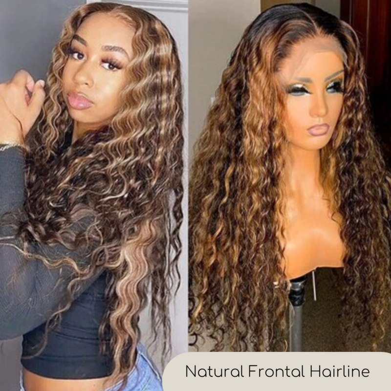 Beyonce Lace Front Mid-section Small Curl Wig, Color Classification: A491 main image color