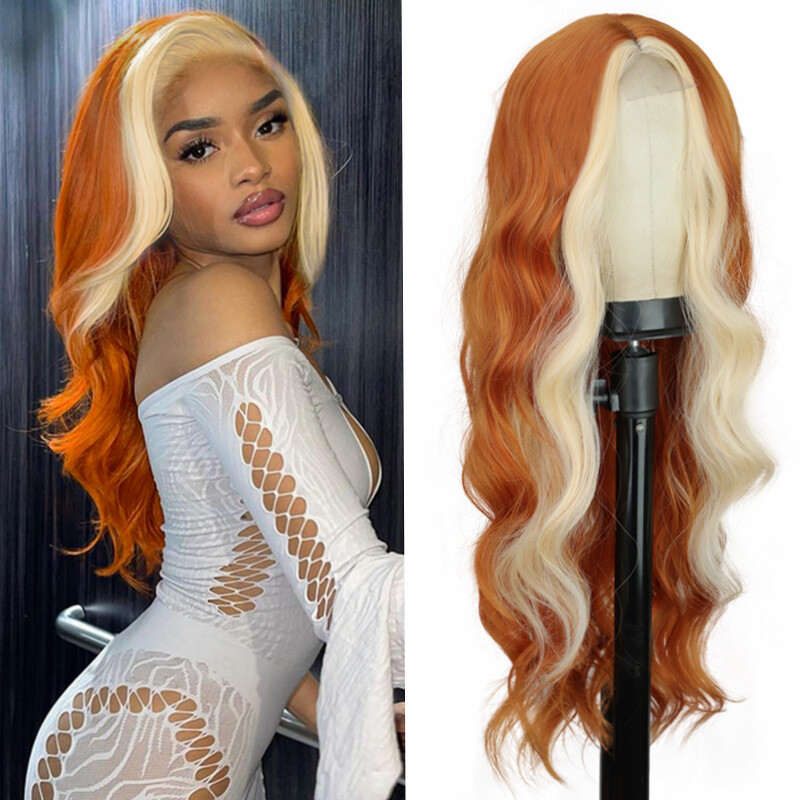 Long Curly Hair Front Lace Wig Female Lace Hair Wigs High Temperature Silk Wig Headgear, Color: 2277-hl17-02d#