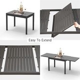 Patio Dining Expandable Table, Metal Aluminum Outdoor Table for 6-8 Person Rectangular Table for Garden Lawn Porch Bistro (Black) (1-Table), Options: Black+Aluminium