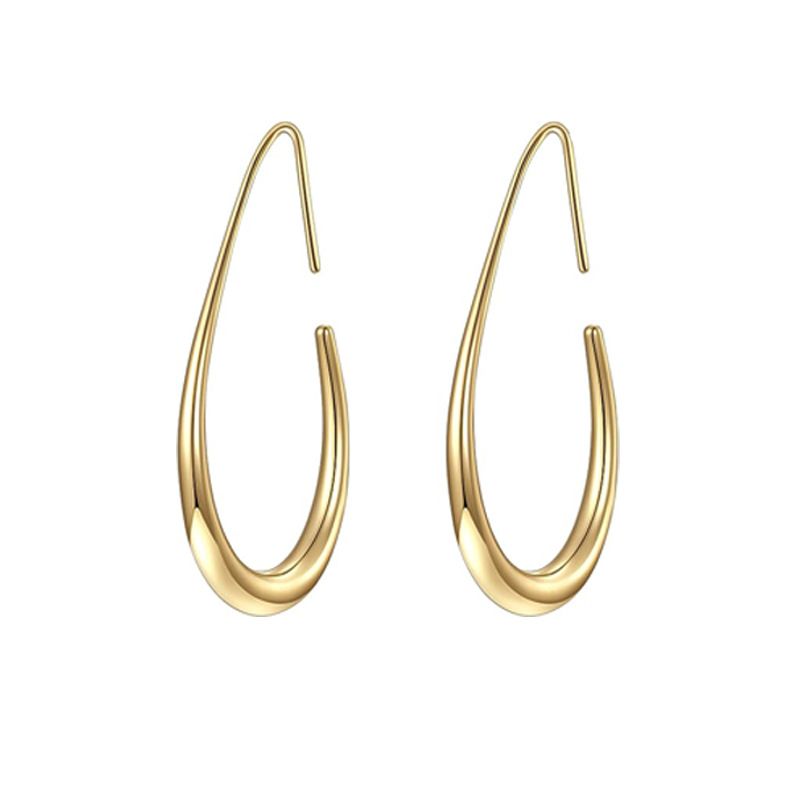 18K Gold Plated Hoop Earrings Ensemble, Color: Earrings 1 gold
