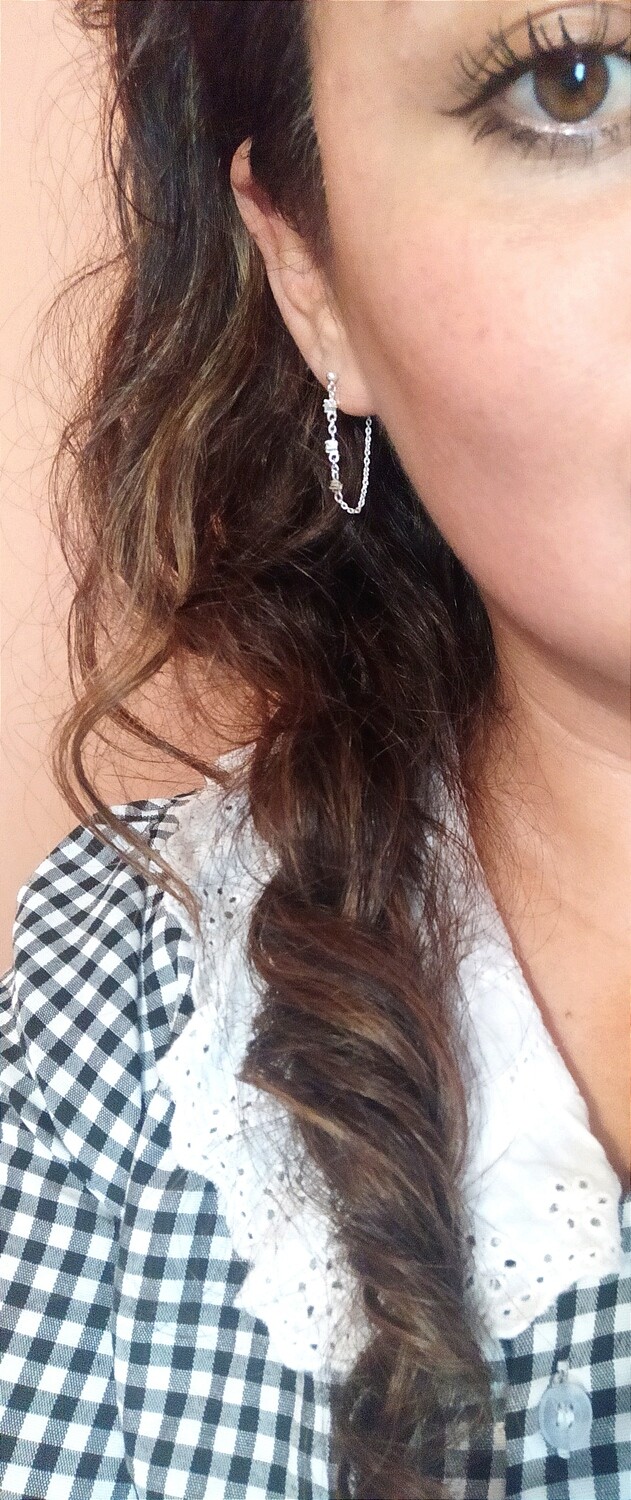 CZ chain earrings
