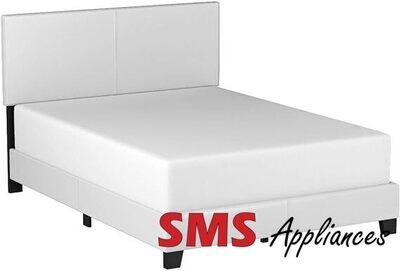 Brand new Monarch BED - TWIN SIZE WHITE LEATHER-LOOK I 5911T