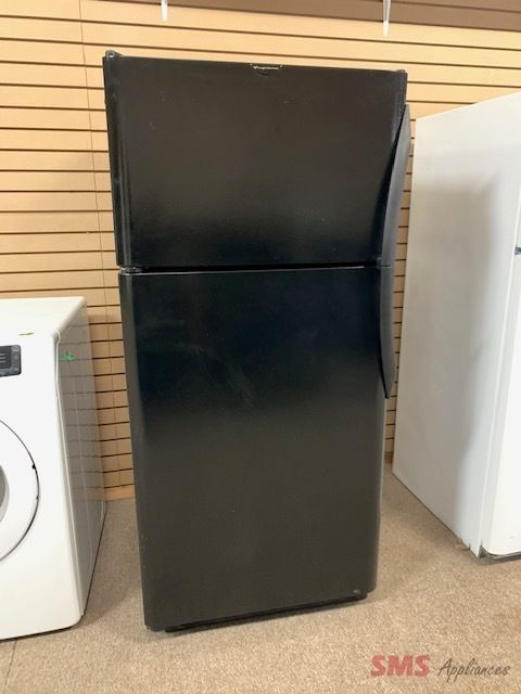 Frigidaire refrigerator.  Model: FRTQ8HS6AB1.  29 5/8" 18.2 cu. ft. Freestanding Top-Freezer Refrigerator - Black