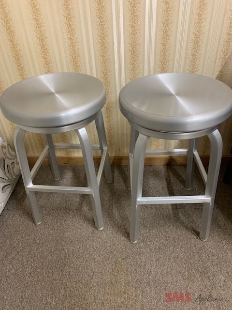 Two metal chairs. Dimensions: H- 24”, W- 30”, D- 30”
