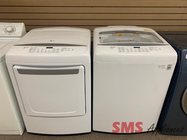 LG Washer and Dryer Set.
Top Load Washer: WT1501CW
Dryer: 607KWATOC112