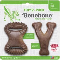 Benebone Tiny Bacon Chew Dog Toy, X-Small, Pack of 2