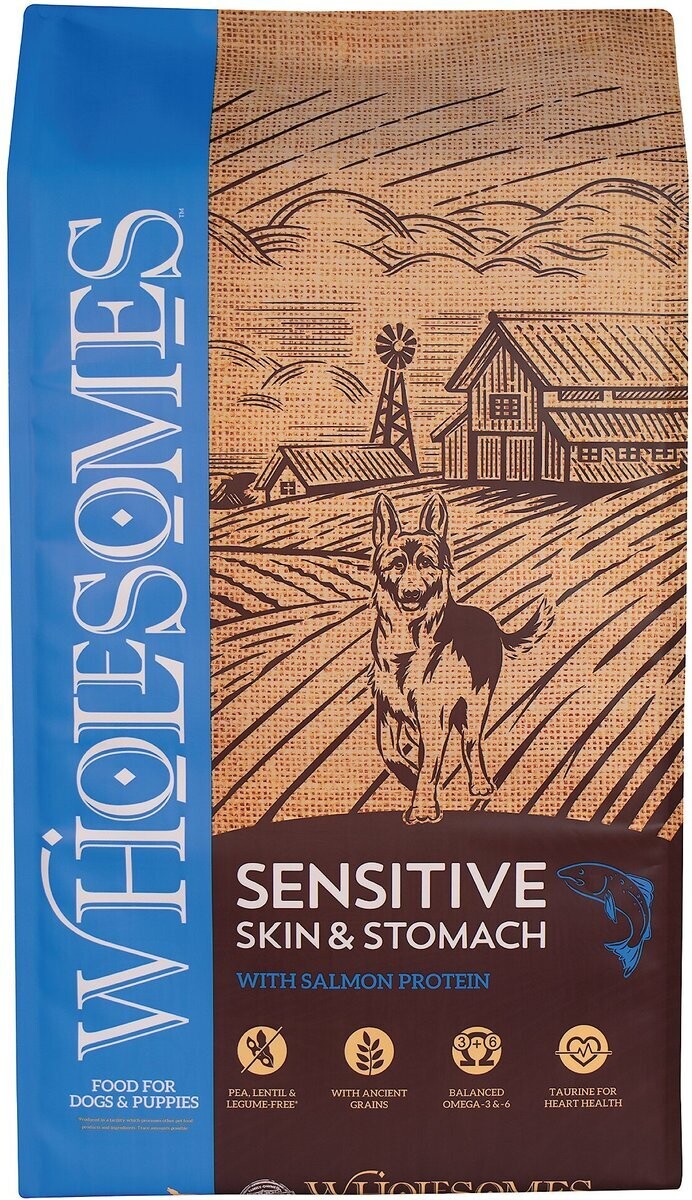 Wholesomes Sensitive Skin &amp; Stomach With Salmon Protein Dry Dog Food, 30-lb bag