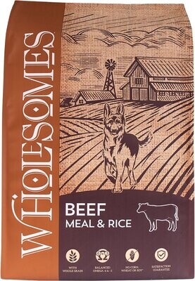 Wholesomes Beef Meal &amp; Rice Formula Dry Dog Food, 40-lb bag
