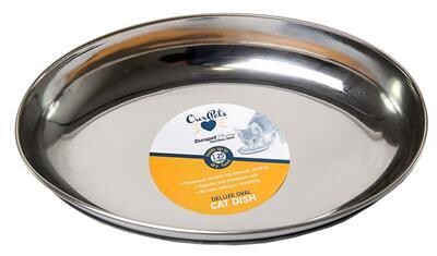 Stainless STeel Durapet Oval 12oz cat bowl