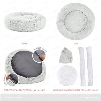 The Original Calming Shag Donut Cuddler Pet Bed