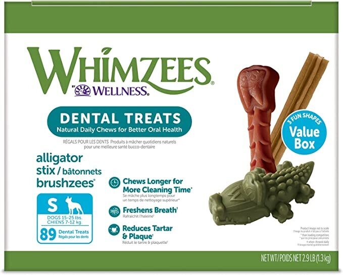 WHIMZEES by Wellness Value Box Dental Chews Natural Grain-Free Dental Dog Treats, Small, 89 count